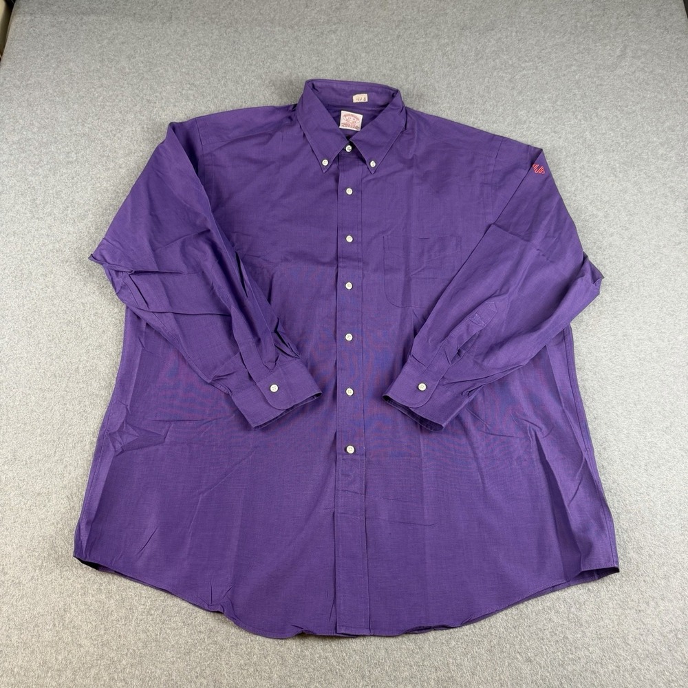 Vintage Brooks Brothers Purple Button Down Shirt 17-34/XL Made Hong Kong USA